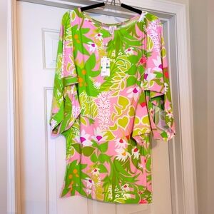 💚 NWT Trina Turk La Palma Swim Tunic Coverup Dress - L